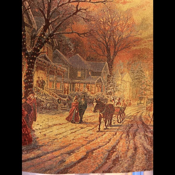 Thomas Kincade Two Sided Fiber Optic “A Victorian Christmas Carol” Tapestry 36” - Picture 5 of 14